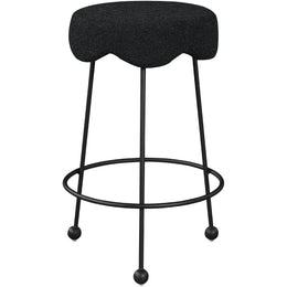 Meridian Fleur Black Fabric Counter Stool
