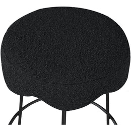 Meridian Fleur Black Fabric Counter Stool
