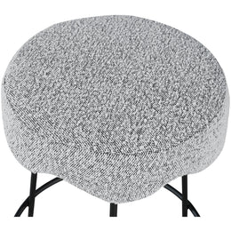 Meridian Fleur Grey Fabric Counter Stool
