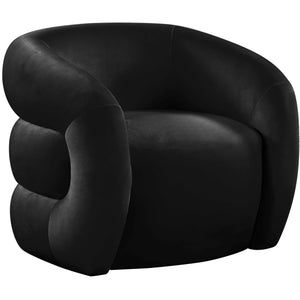 Meridian Roxbury Black Velvet Accent Chair