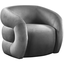 Meridian Roxbury Grey Velvet Accent Chair
