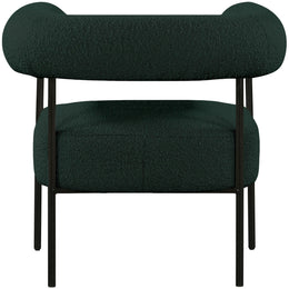 Meridian Blake Green Boucle Fabric Accent Chair
