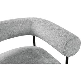 Meridian Blake Grey Boucle Fabric Accent Chair