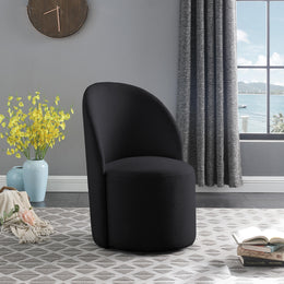 Meridian Hautely Black Boucle Fabric Accent Chair