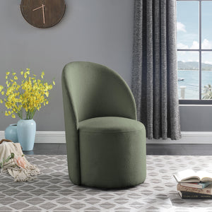 Meridian Hautely Green Boucle Fabric Accent Chair