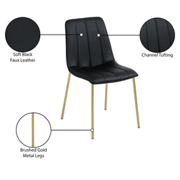 Meridian Isla Black Vegan Leather Dining Chair