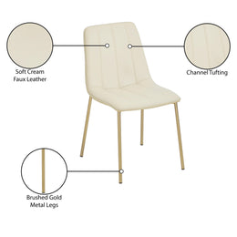 Meridian Isla Cream Vegan Leather Dining Chair
