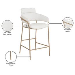Meridian Yara Cream Vegan Leather Counter Stool