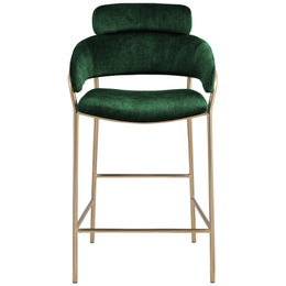 Meridian Yara Green Velvet Counter Stool