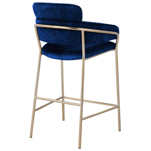 Meridian Yara Navy Velvet Counter Stool