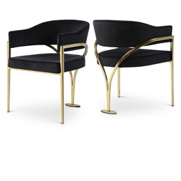 Meridian Madelyn Black Velvet Dining Chair