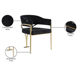 Meridian Madelyn Black Velvet Dining Chair