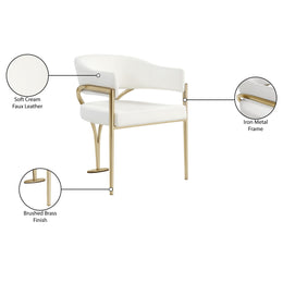 Meridian Madelyn Cream Vegan Leather Dining Chair
