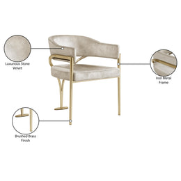 Meridian Madelyn Stone Velvet Dining Chair