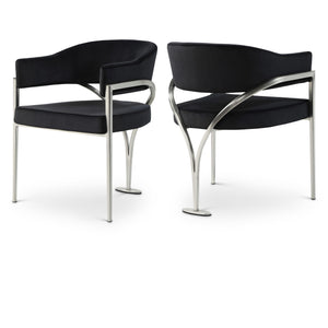 Meridian Madelyn Black Velvet Dining Chair