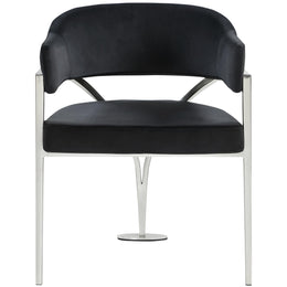 Meridian Madelyn Black Velvet Dining Chair
