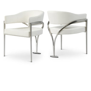 Meridian Madelyn Cream Vegan Leather Dining Chair