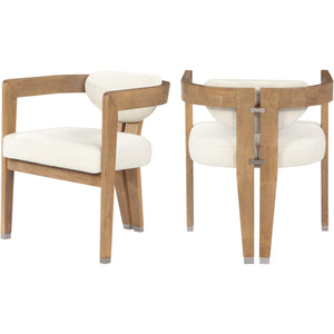 Meridian Carlyle Cream Vegan Leather Dining Chair