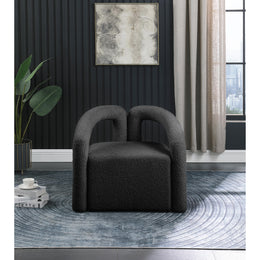 Meridian Otto Black Boucle Fabric Accent Chair