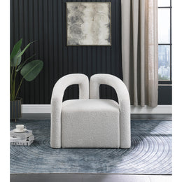 Meridian Otto Cream Boucle Fabric Accent Chair