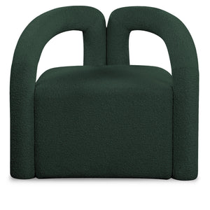 Meridian Otto Green Boucle Fabric Accent Chair