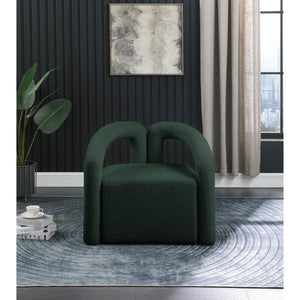 Meridian Otto Green Boucle Fabric Accent Chair