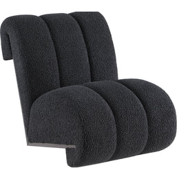 Meridian Swoon Black Faux Sheepskin Accent Chair