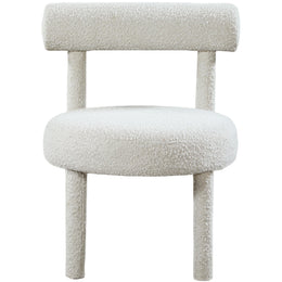 Meridian Parlor Cream Boucle Fabric Accent Chair