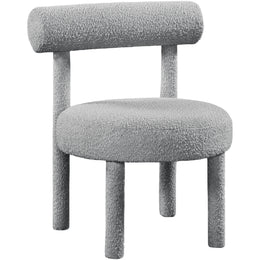 Meridian Parlor Grey Boucle Fabric Accent Chair