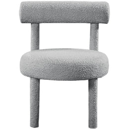 Meridian Parlor Grey Boucle Fabric Accent Chair