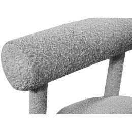 Meridian Parlor Grey Boucle Fabric Accent Chair