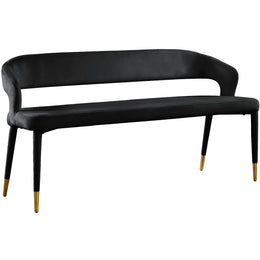 Meridian Destiny Black Velvet Bench