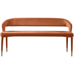 Meridian Destiny Cognac Velvet Bench