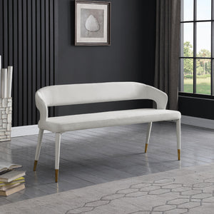 Meridian Destiny Cream Velvet Bench