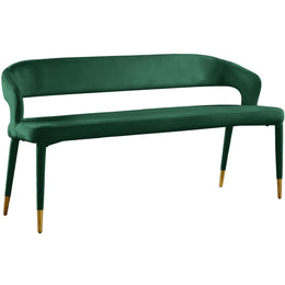 Meridian Destiny Green Velvet Bench