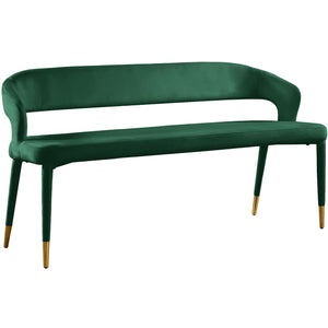 Meridian Destiny Green Velvet Bench