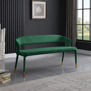 Meridian Destiny Green Velvet Bench