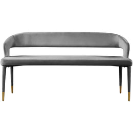 Meridian Destiny Grey Velvet Bench