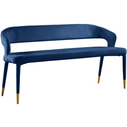 Meridian Destiny Navy Velvet Bench