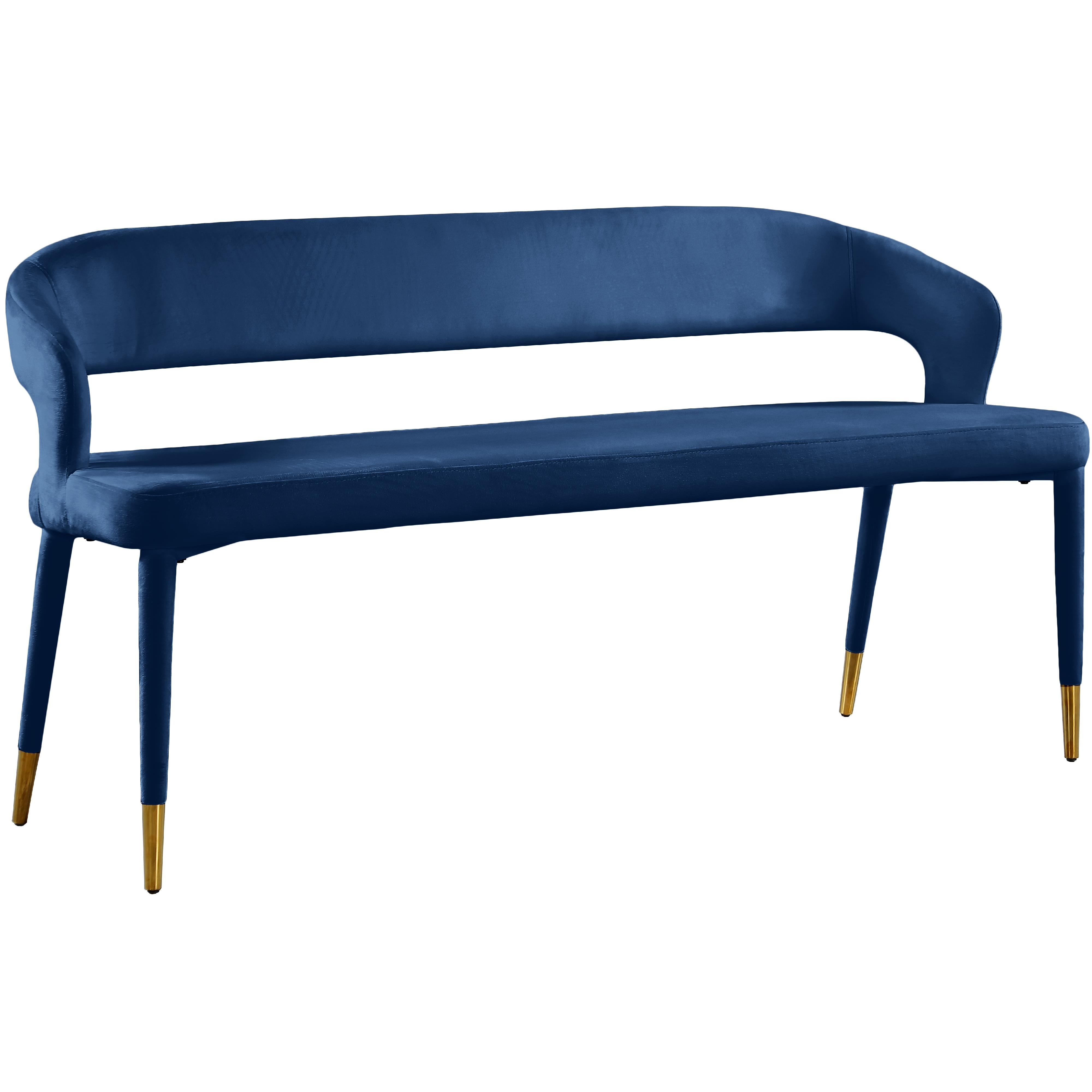 Meridian Destiny Navy Velvet Bench