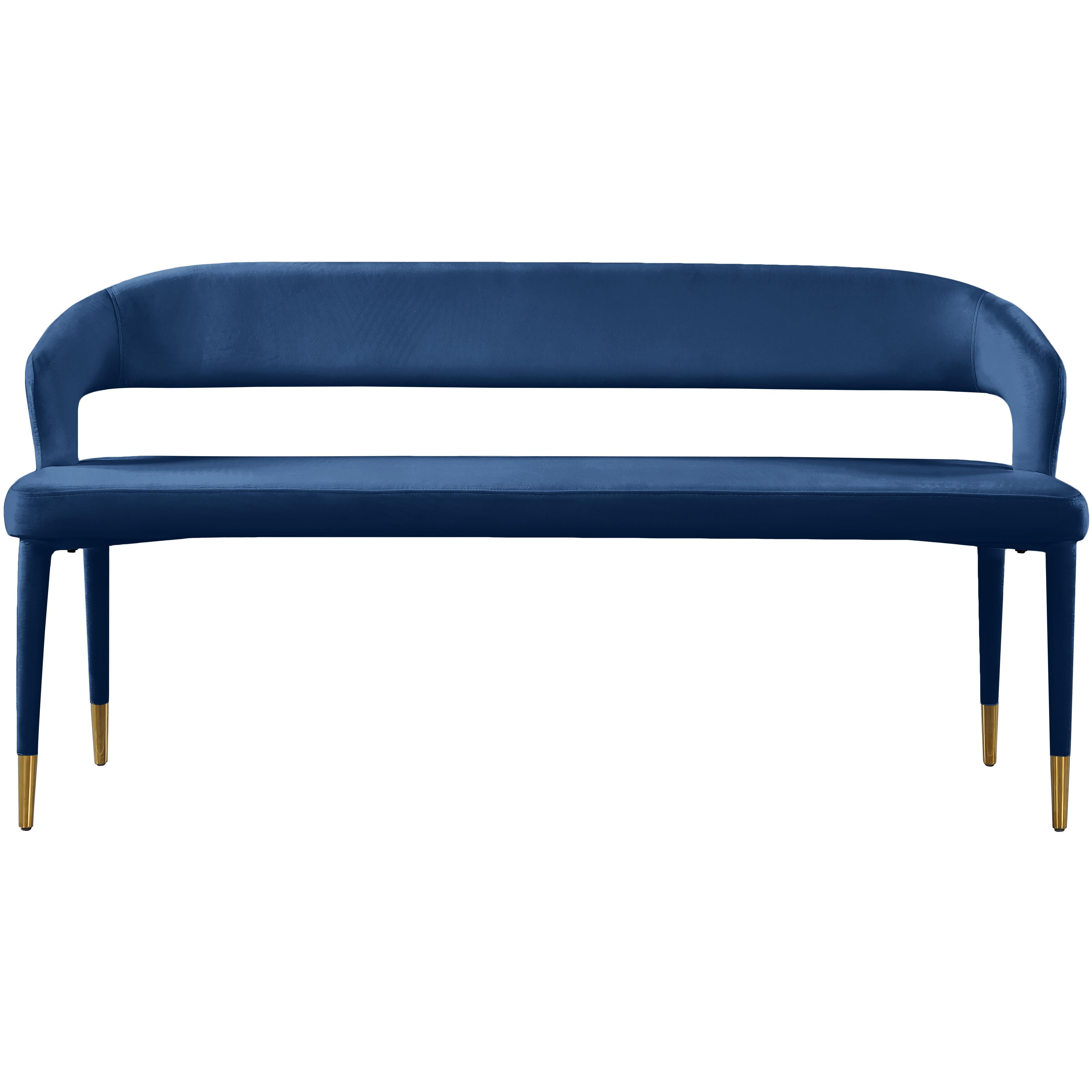Meridian Destiny Navy Velvet Bench