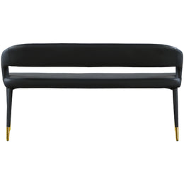 Meridian Destiny Black Vegan Leather Bench