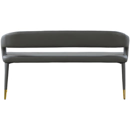 Meridian Destiny Grey Vegan Leather Bench