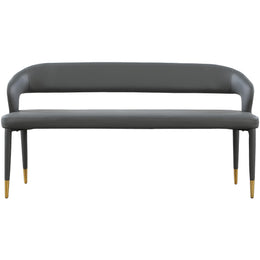 Meridian Destiny Grey Vegan Leather Bench