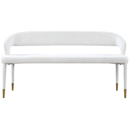 Meridian Destiny Cream Boucle Fabric Bench