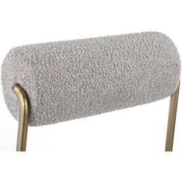 Meridian Carly Taupe Vegan Leather Seat / Boucle Fabric Back Dining Chair
