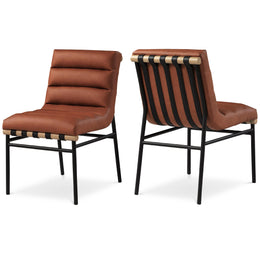 Meridian Burke Cognac Vegan Leather Dining Chair