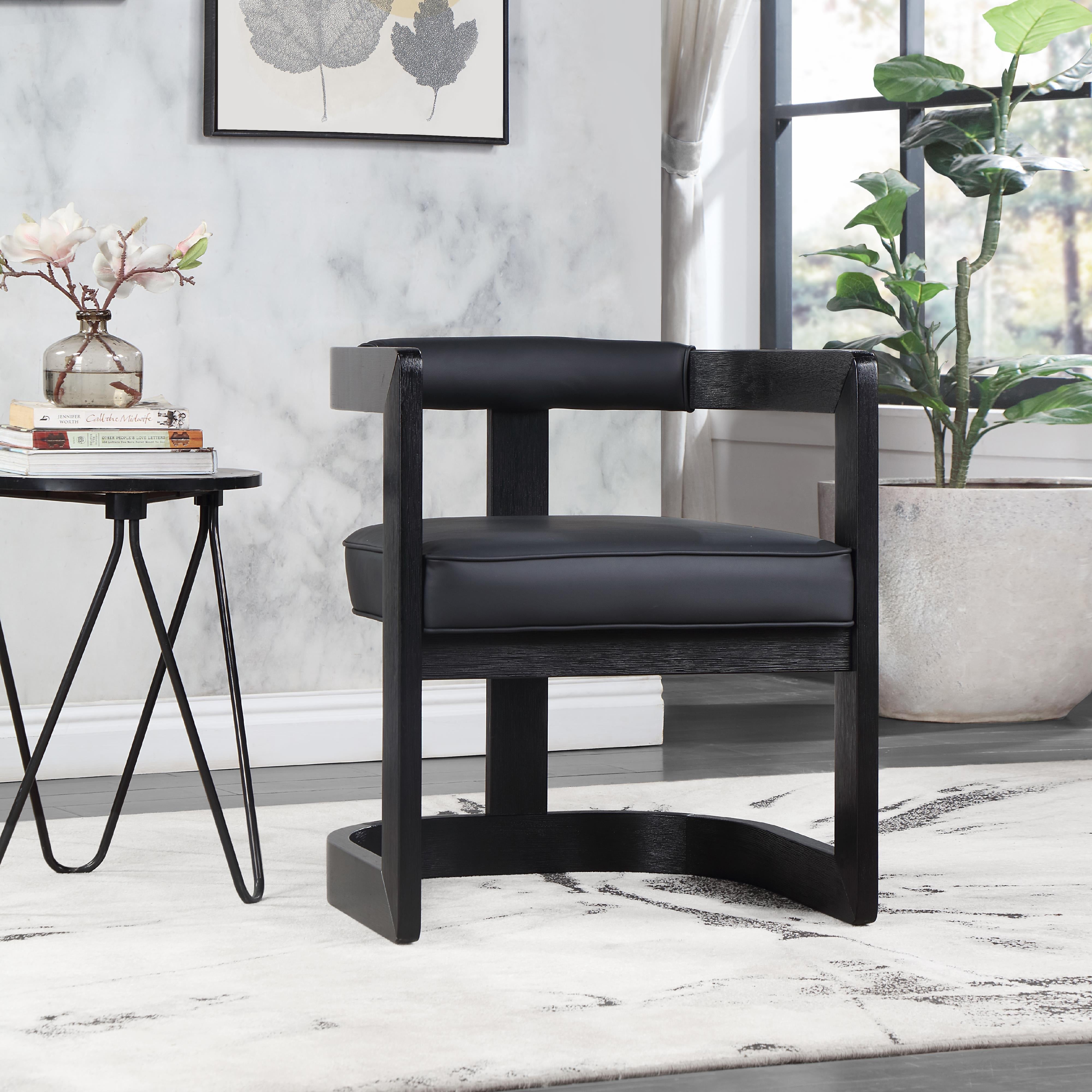 Meridian Manchester Black Vegan Leather Dining Chair
