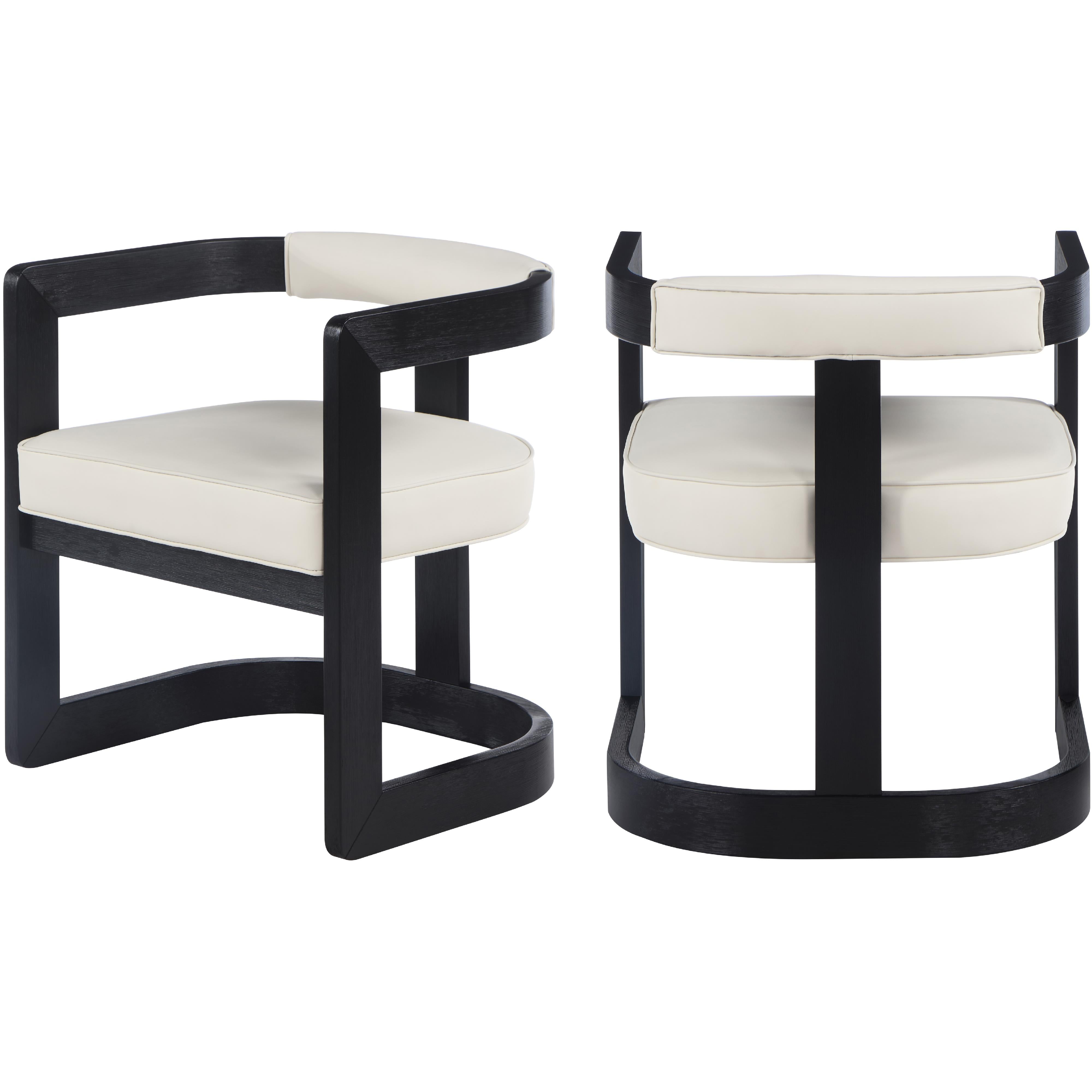 Meridian Manchester Cream Vegan Leather Dining Chair