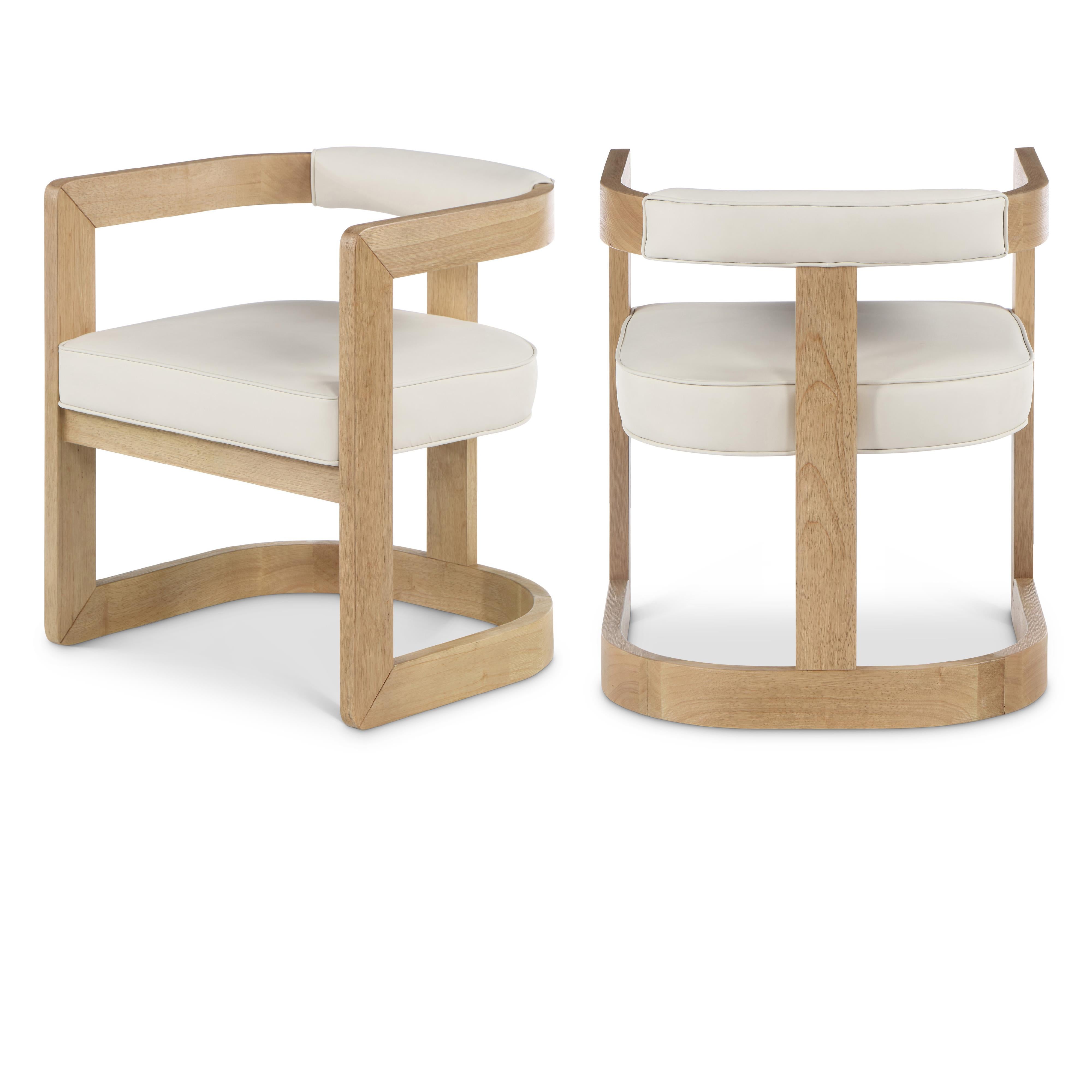 Meridian Manchester Cream Vegan Leather Dining Chair